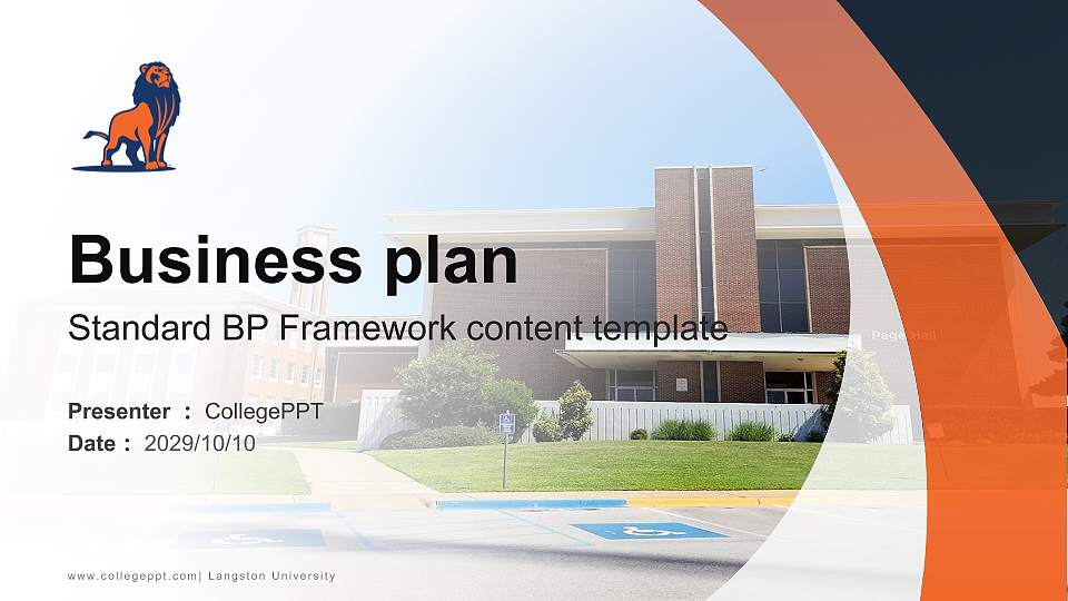 Langston University Competition/Entrepreneurship Contest PPT Template16:9 ratio PPT effect preview image