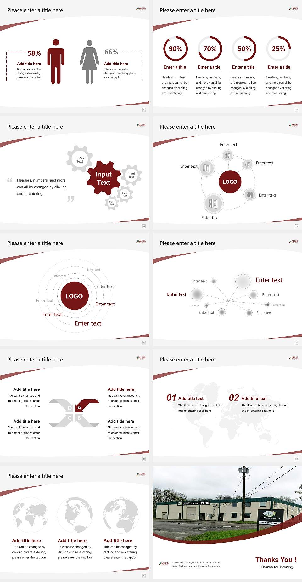Laurel Technical Institute Course/Courseware Creation PPT Template4:3 ratio PPT effect preview image4