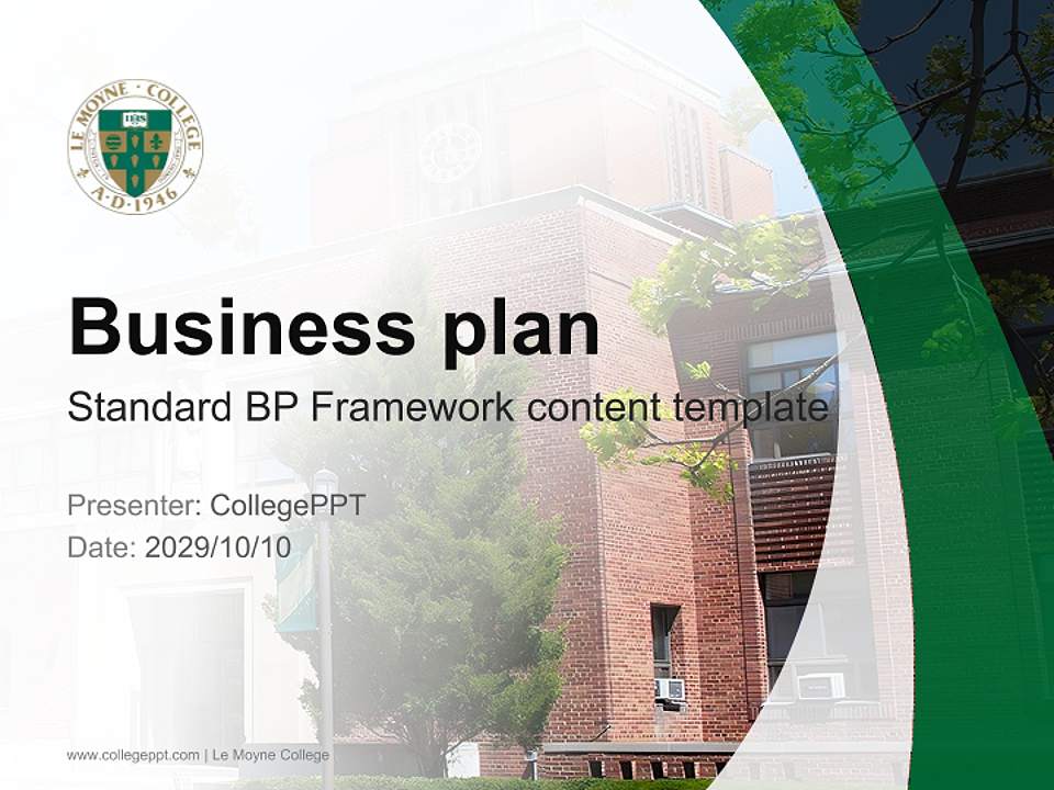 Le Moyne College Competition/Entrepreneurship Contest PPT Template4:3 ratio PPT effect preview image9