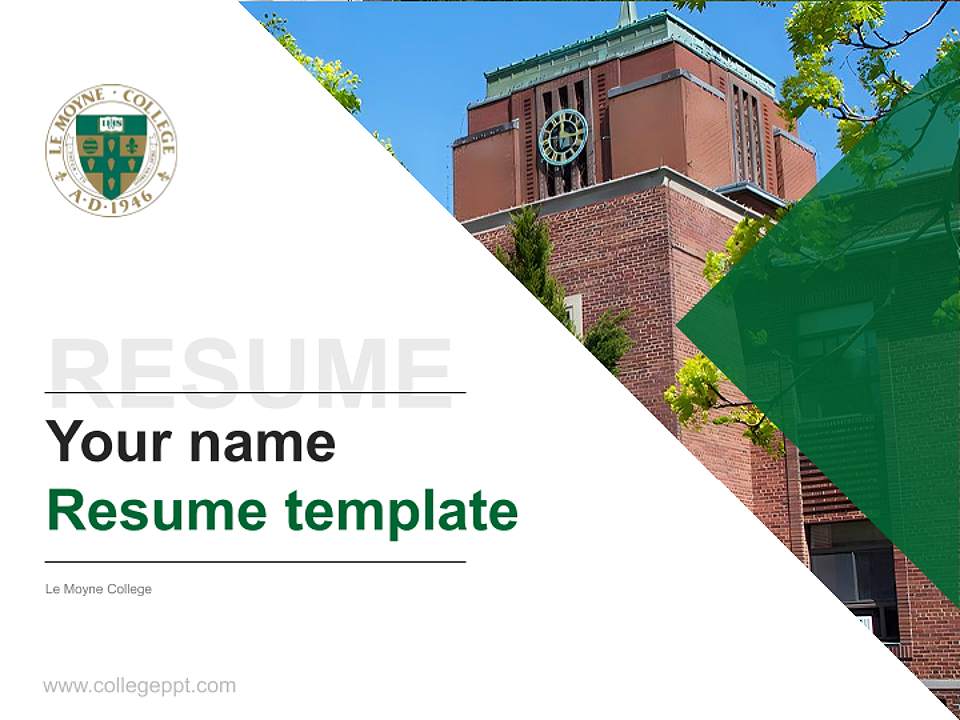 Le Moyne College Resume PPT Template4:3 ratio PPT effect preview image5