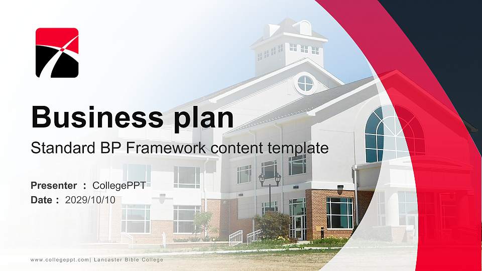 Lancaster Bible College Competition/Entrepreneurship Contest PPT Template16:9 ratio PPT effect preview image