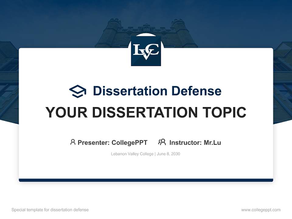 Lebanon Valley College Graduation Thesis Defense PPT Template4:3 ratio PPT effect preview image7