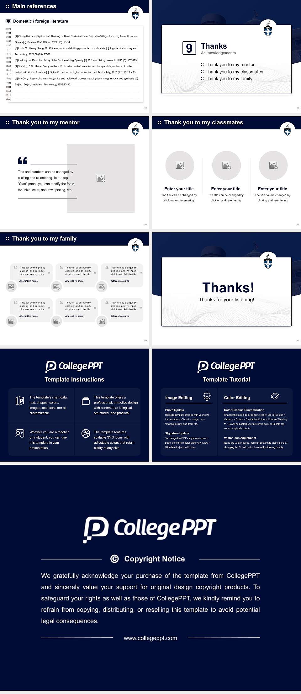 Lawrence University Graduation Thesis Defense PPT Template4:3 ratio PPT effect preview image7