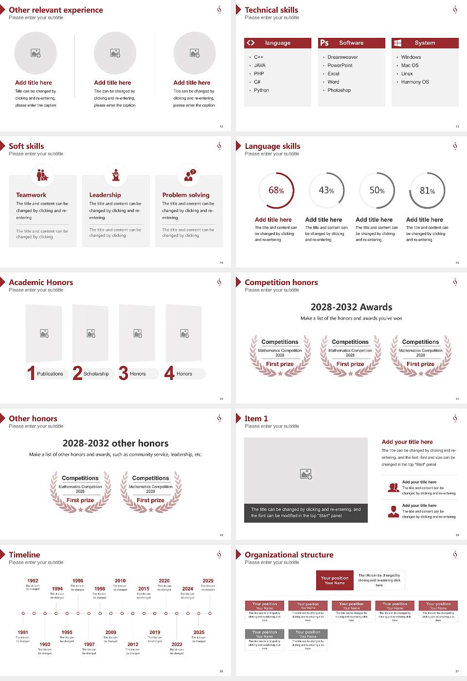 Lee University Resume PPT Template16:9 ratio PPT effect preview image3