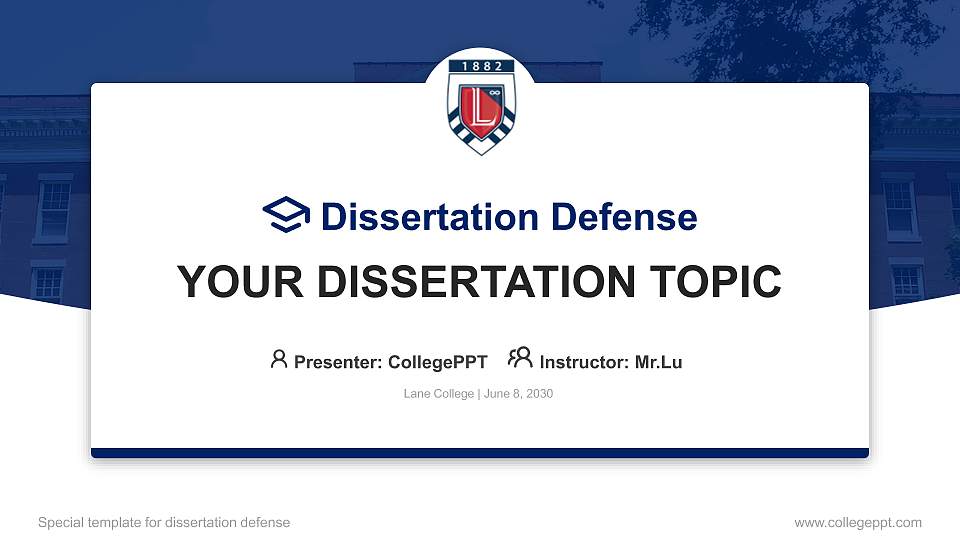 Lane College Graduation Thesis Defense PPT Template16:9 ratio PPT effect preview image