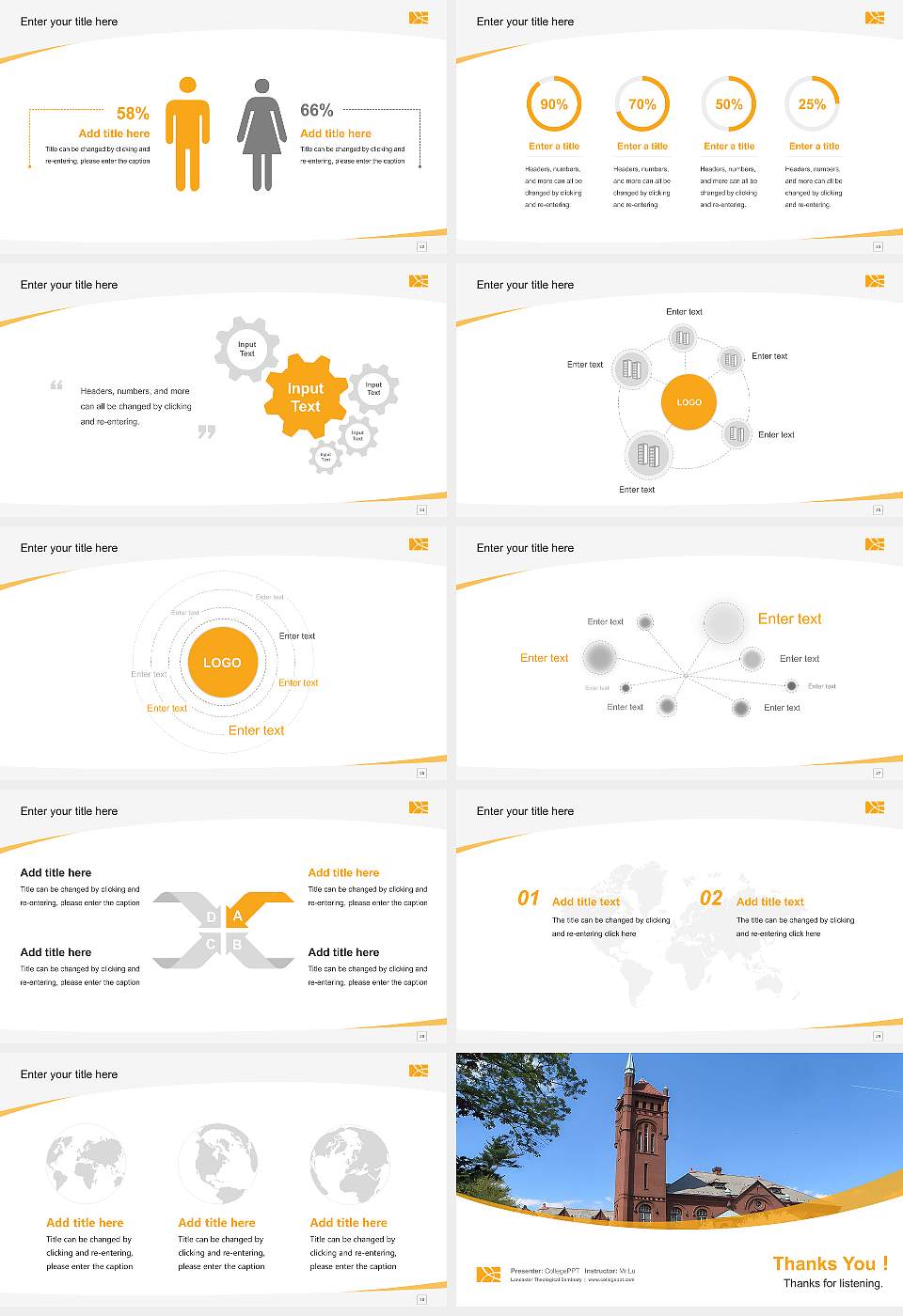 Lancaster Theological Seminary Course/Courseware Creation PPT Template16:9 ratio PPT effect preview image4