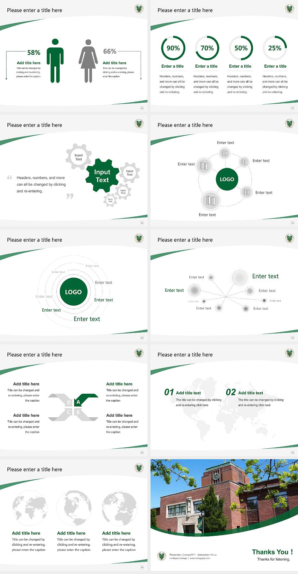 Le Moyne College Course/Courseware Creation PPT Template4:3 ratio PPT effect preview image4
