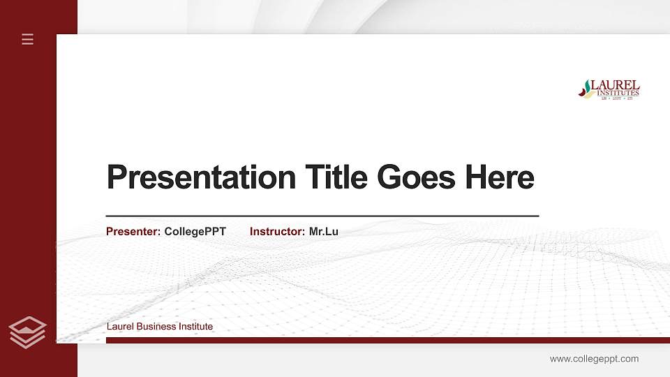 Laurel Business Institute Thesis Proposal/Graduation Defense PPT Template16:9 ratio PPT effect preview image