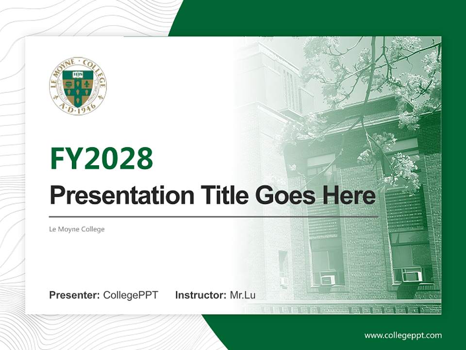 Le Moyne College Academic Presentation/Research Findings Report PPT Template4:3 ratio PPT effect preview image5