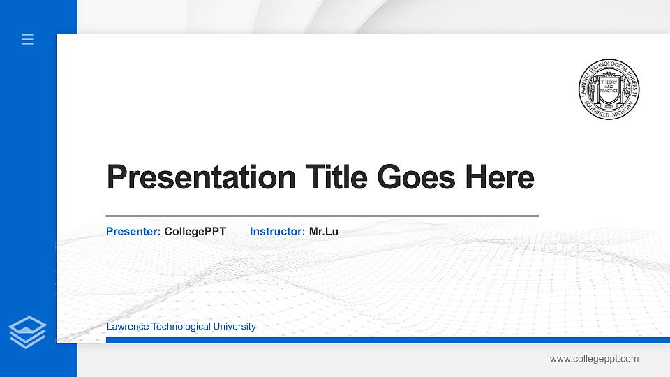 Lawrence Technological University Thesis Proposal/Graduation Defense PPT Template16:9 ratio PPT effect preview image