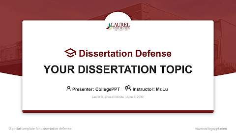 Laurel Business Institute Graduation Thesis Defense PPT Template