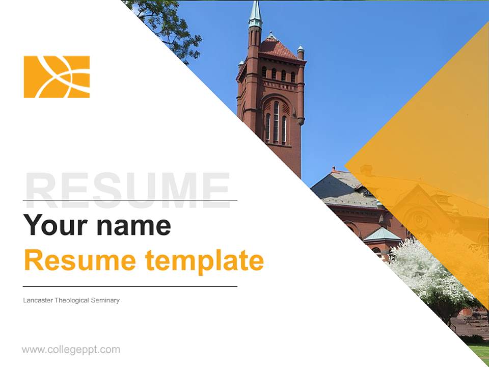 Lancaster Theological Seminary Resume PPT Template4:3 ratio PPT effect preview image5