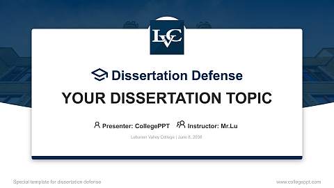 Lebanon Valley College Graduation Thesis Defense PPT Template