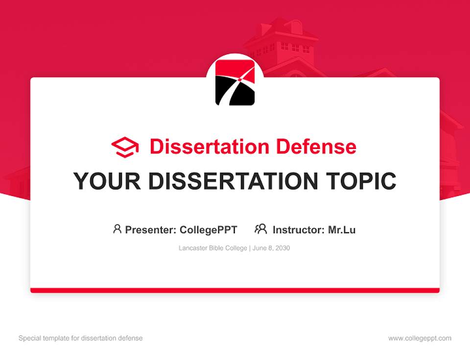 Lancaster Bible College Graduation Thesis Defense PPT Template4:3 ratio PPT effect preview image7