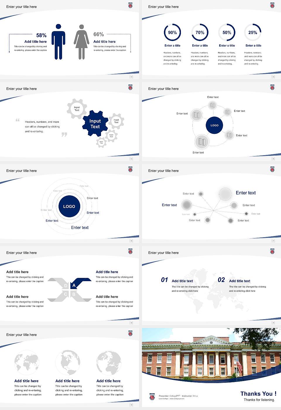 Lane College Course/Courseware Creation PPT Template16:9 ratio PPT effect preview image4
