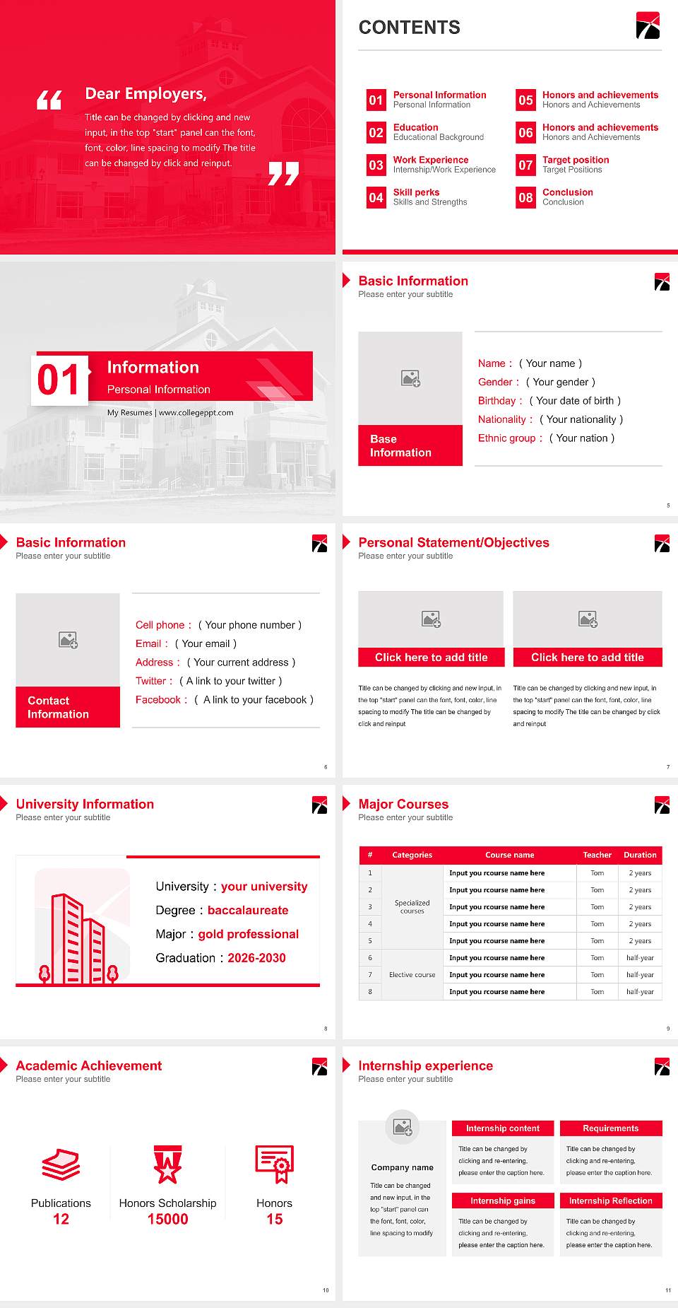 Lancaster Bible College Resume PPT Template4:3 ratio PPT effect preview image2