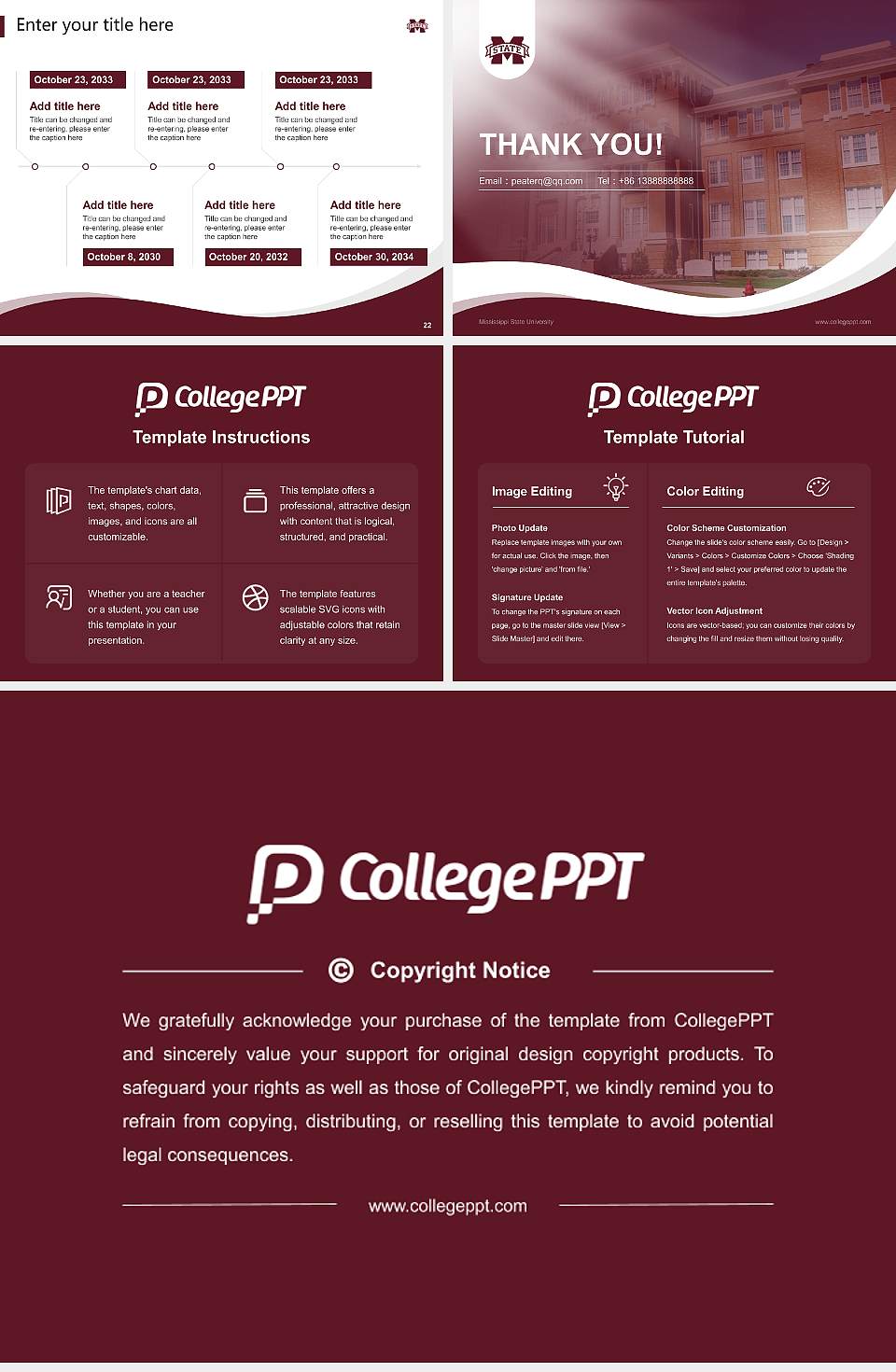 Mississippi State University Lecture Sharing and Networking Event PPT Template4:3 ratio PPT effect preview image4
