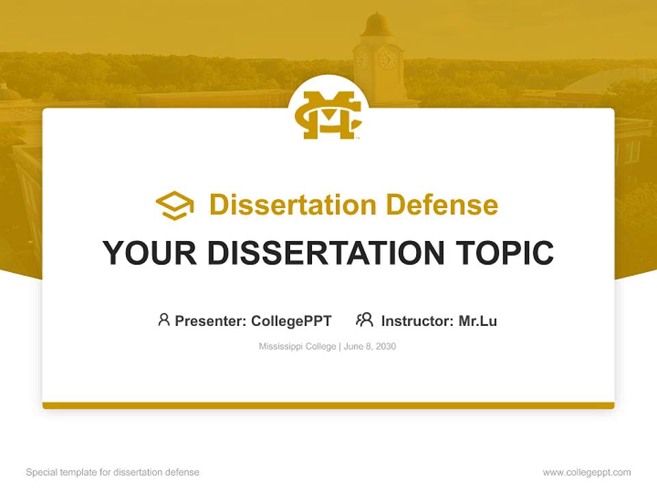 Mississippi College Graduation Thesis Defense PPT Template4:3 ratio PPT effect preview image7