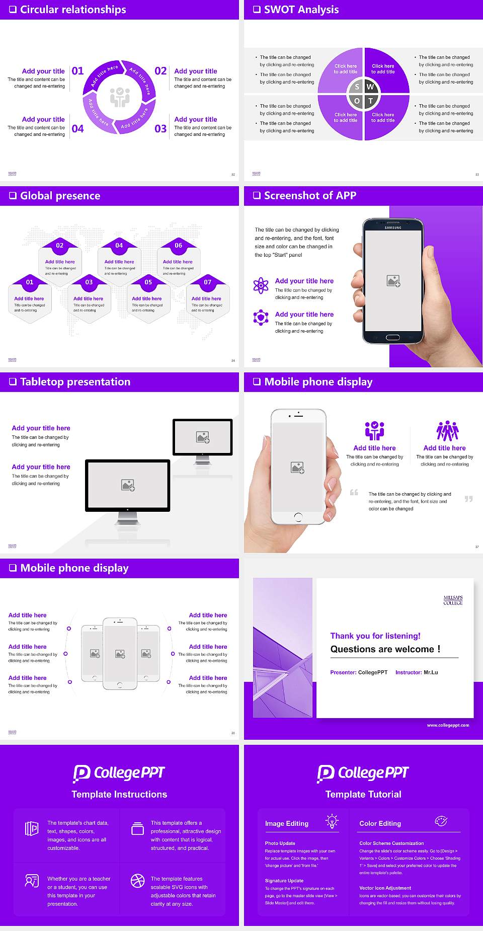 Millsaps College General Purpose PPT Template4:3 ratio PPT effect preview image5