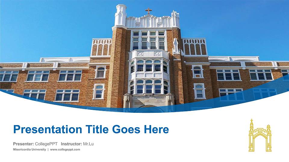 Misericordia University Course/Courseware Creation PPT Template16:9 ratio PPT effect preview image