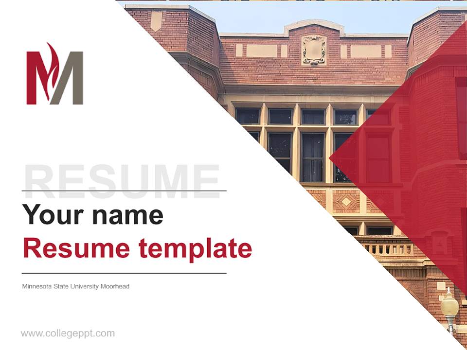 Minnesota State University Moorhead Resume PPT Template4:3 ratio PPT effect preview image5
