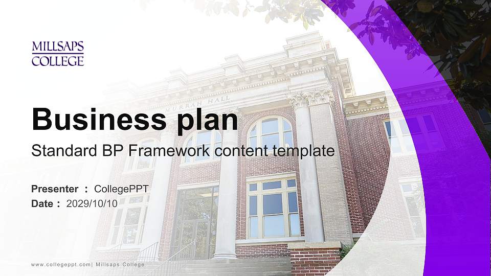 Millsaps College Competition/Entrepreneurship Contest PPT Template16:9 ratio PPT effect preview image
