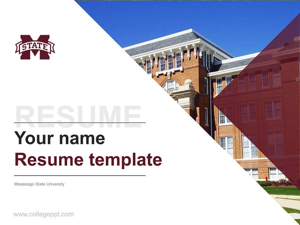 Mississippi State University Resume PPT Template4:3 ratio PPT effect preview image5