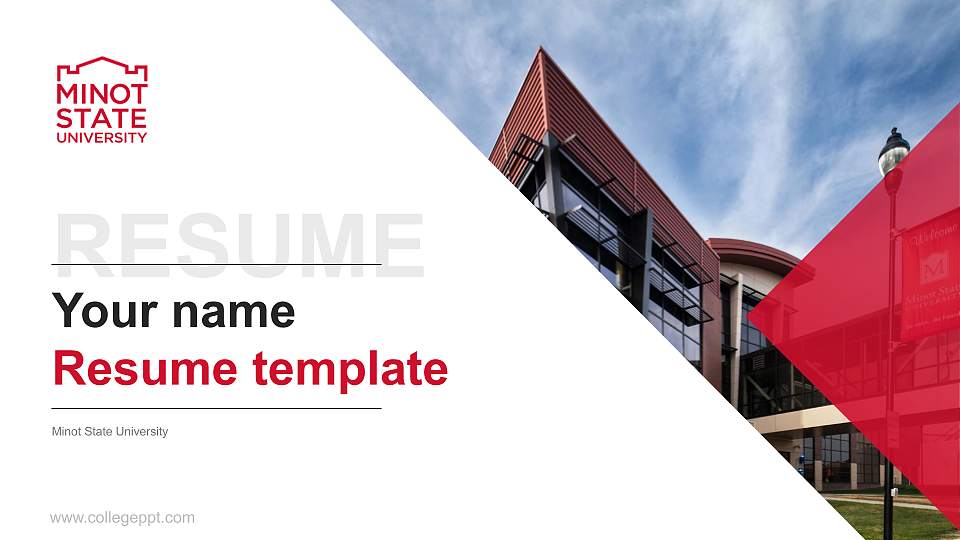 Minot State University Resume PPT Template16:9 ratio PPT effect preview image