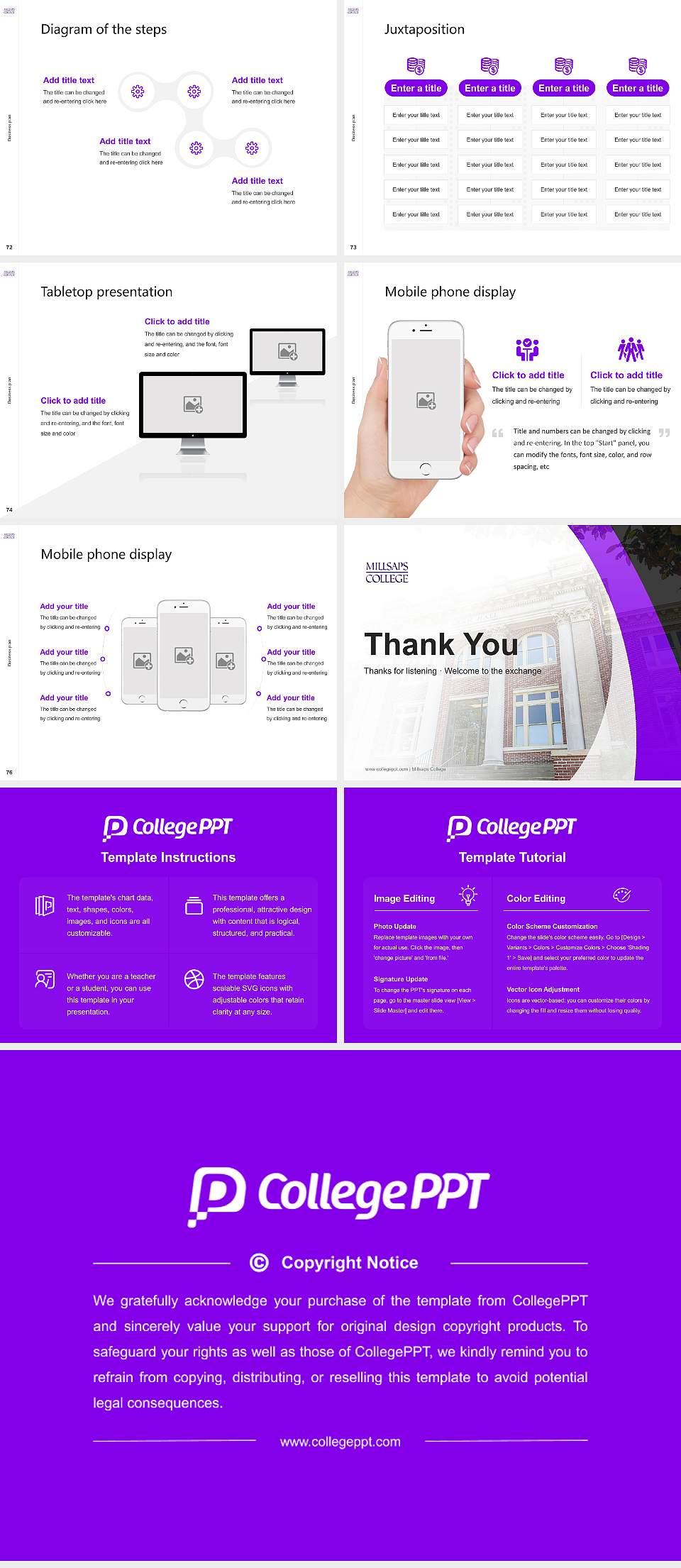 Millsaps College Competition/Entrepreneurship Contest PPT Template4:3 ratio PPT effect preview image9