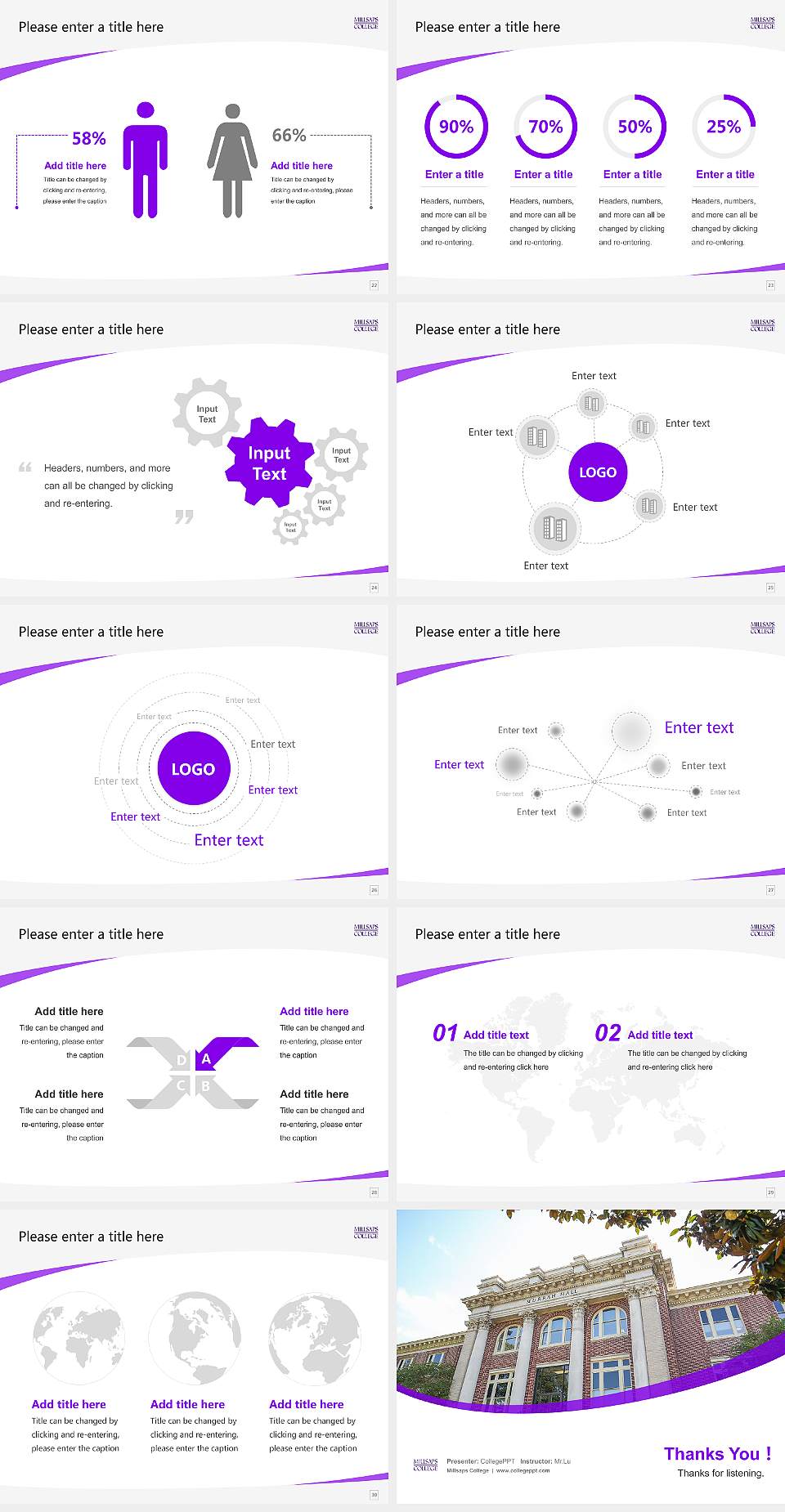 Millsaps College Course/Courseware Creation PPT Template4:3 ratio PPT effect preview image4