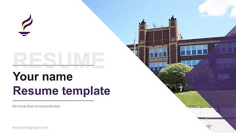Minnesota State University-Mankato Resume PPT Template