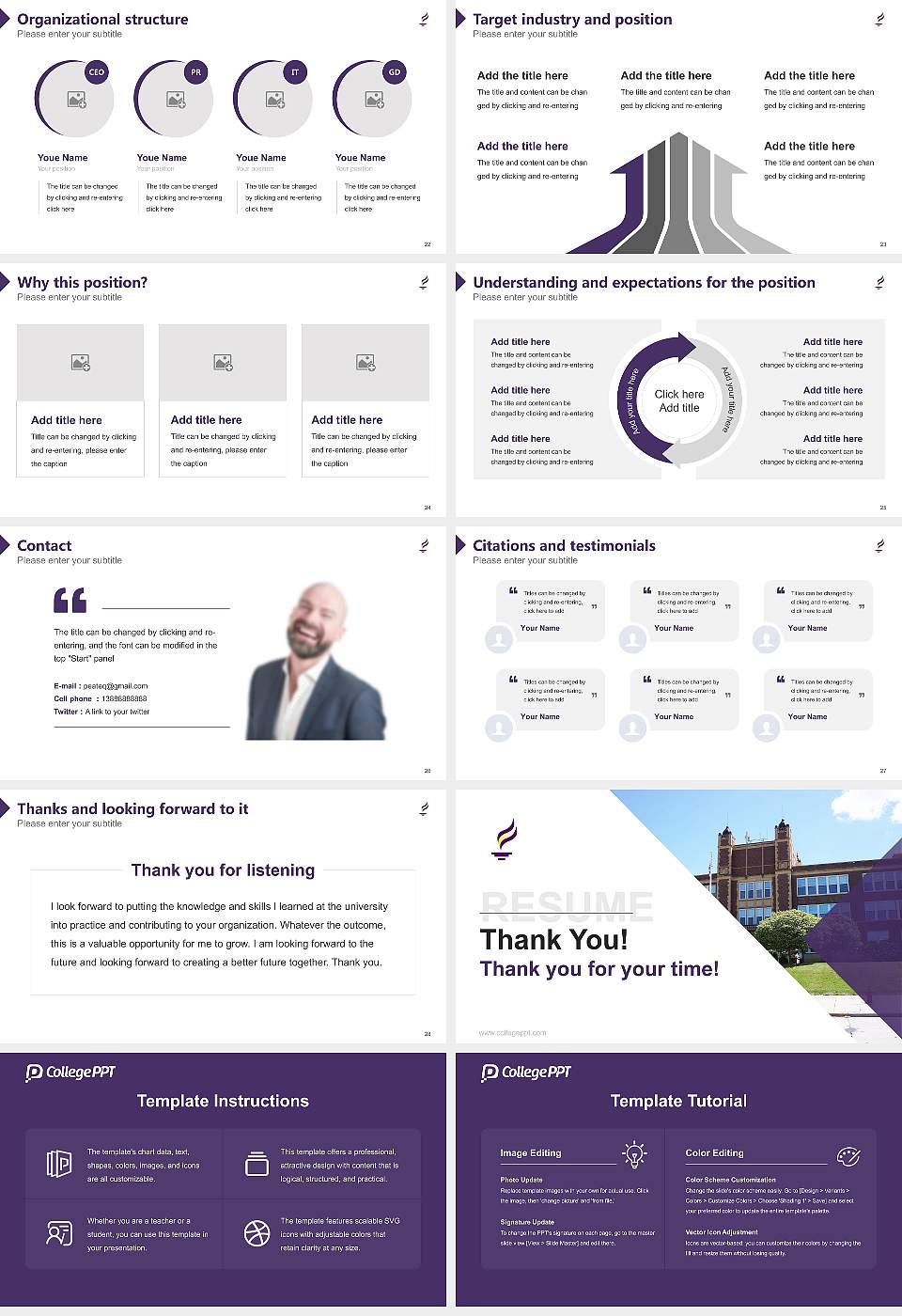 Minnesota State University-Mankato Resume PPT Template16:9 ratio PPT effect preview image4