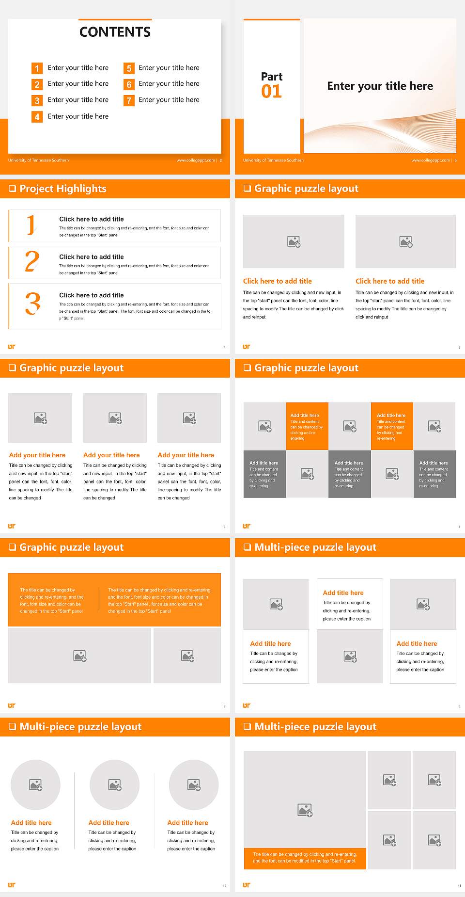 University of Tennessee Southern General Purpose PPT Template4:3 ratio PPT effect preview image2