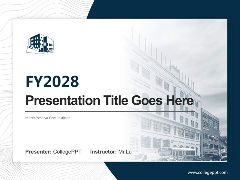 Mirrer Yeshiva Cent Institute Academic Presentation/Research Findings Report PPT Template4:3 ratio PPT effect preview image5