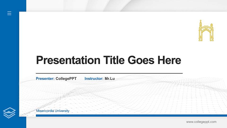Misericordia University Thesis Proposal/Graduation Defense PPT Template16:9 ratio PPT effect preview image