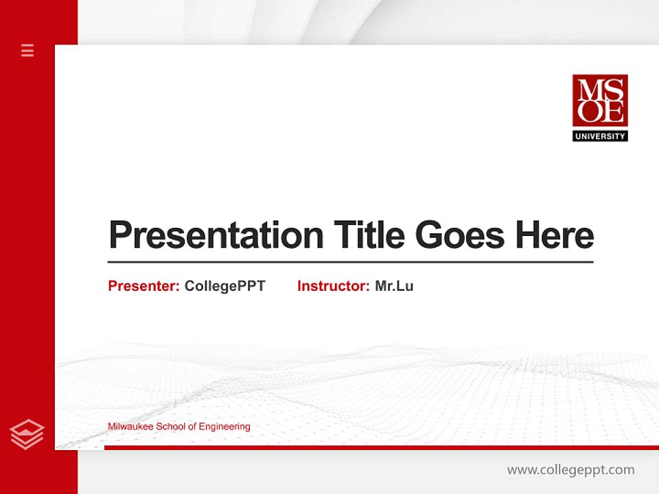 Milwaukee School of Engineering Thesis Proposal/Graduation Defense PPT Template4:3 ratio PPT effect preview image5