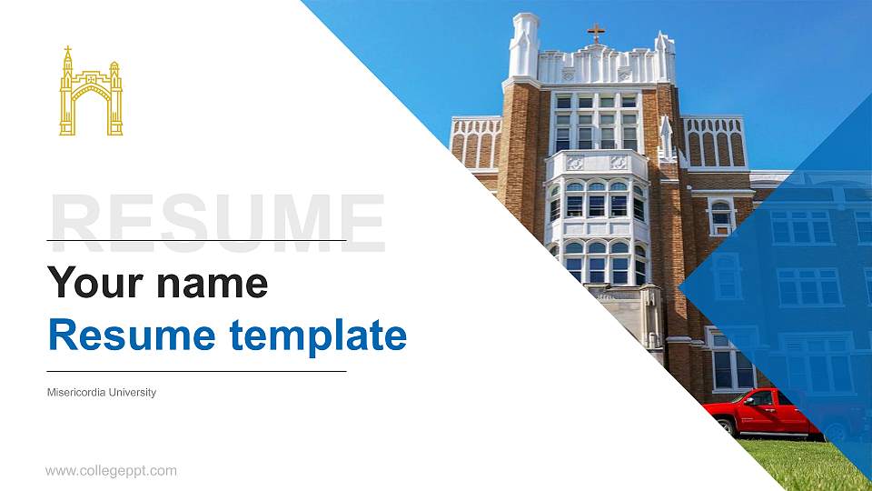 Misericordia University Resume PPT Template16:9 ratio PPT effect preview image