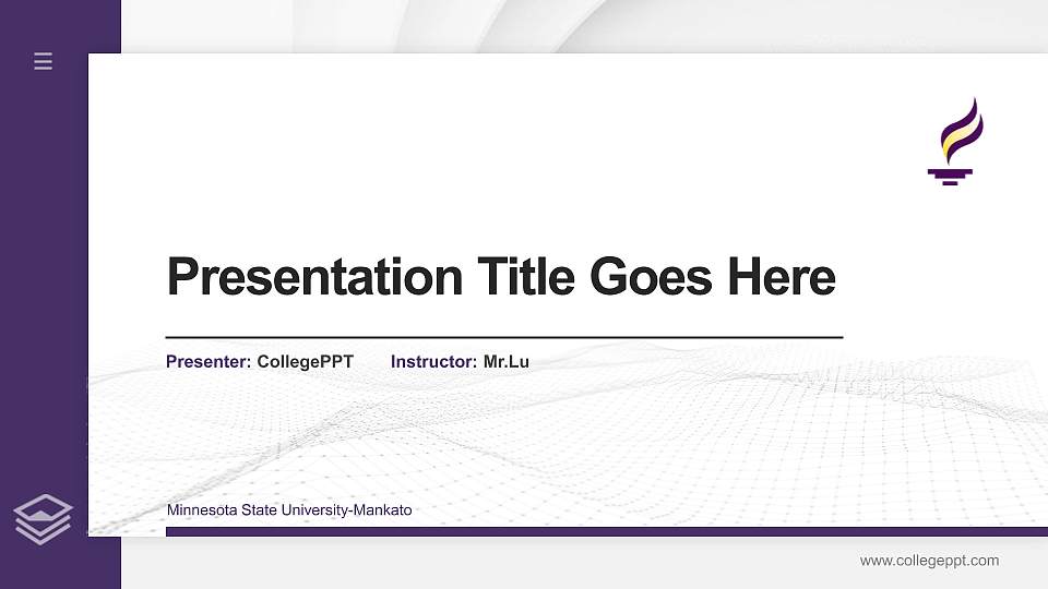 Minnesota State University-Mankato Thesis Proposal/Graduation Defense PPT Template16:9 ratio PPT effect preview image