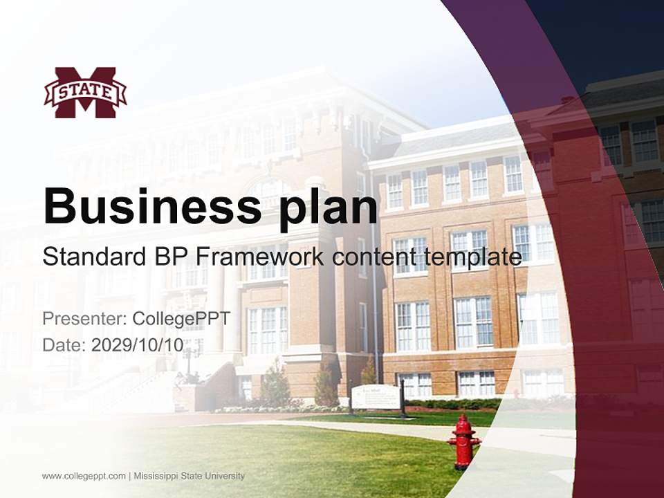 Mississippi State University Competition/Entrepreneurship Contest PPT Template4:3 ratio PPT effect preview image9