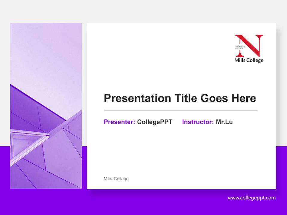 Mills College General Purpose PPT Template4:3 ratio PPT effect preview image6