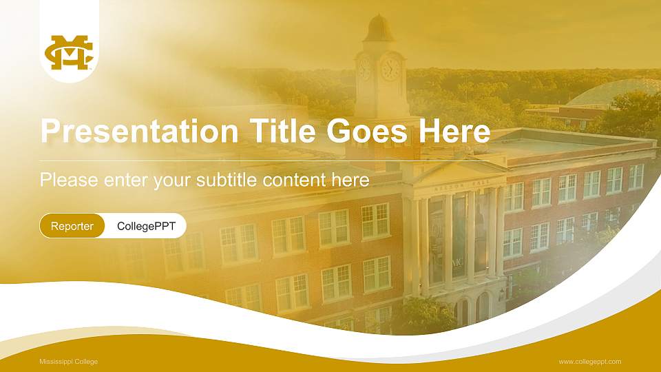 Mississippi College Lecture Sharing and Networking Event PPT Template16:9 ratio PPT effect preview image