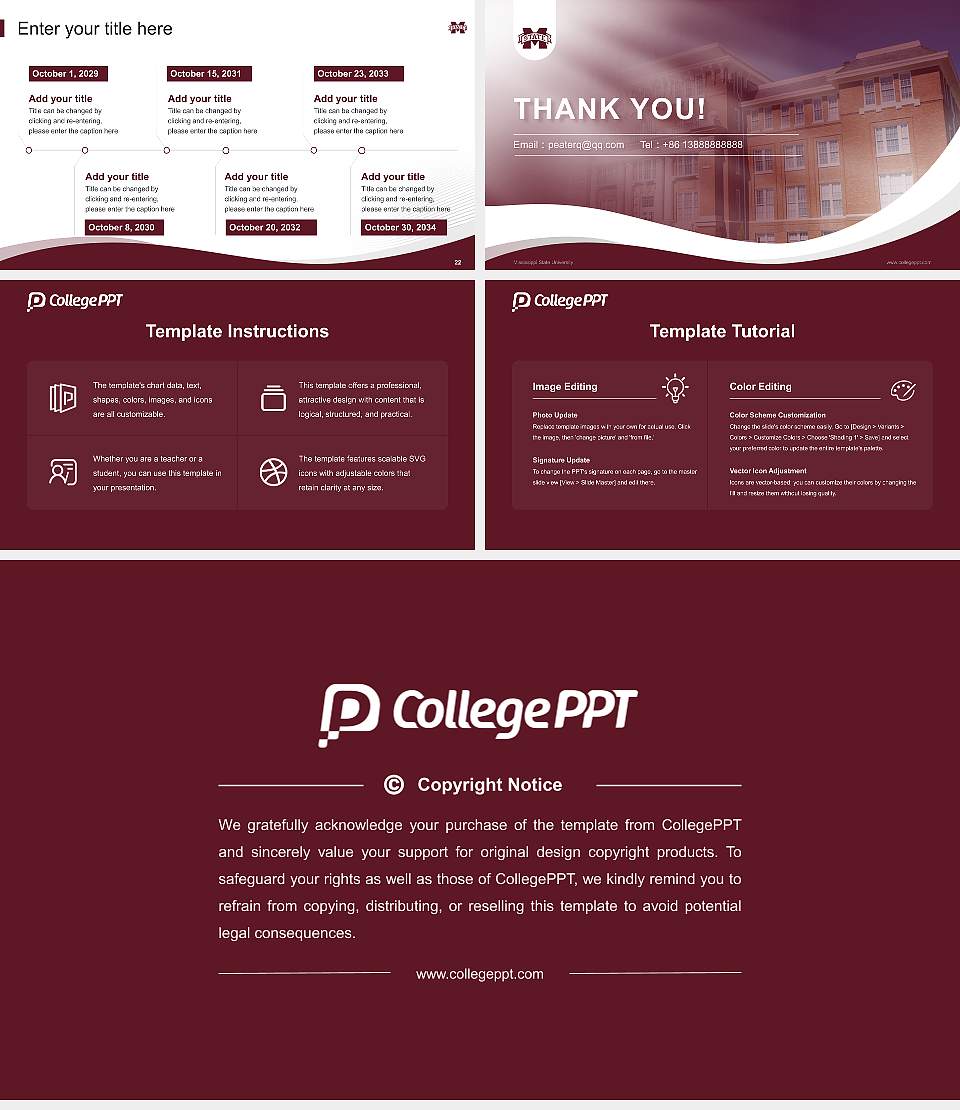 Mississippi State University Lecture Sharing and Networking Event PPT Template16:9 ratio PPT effect preview image4