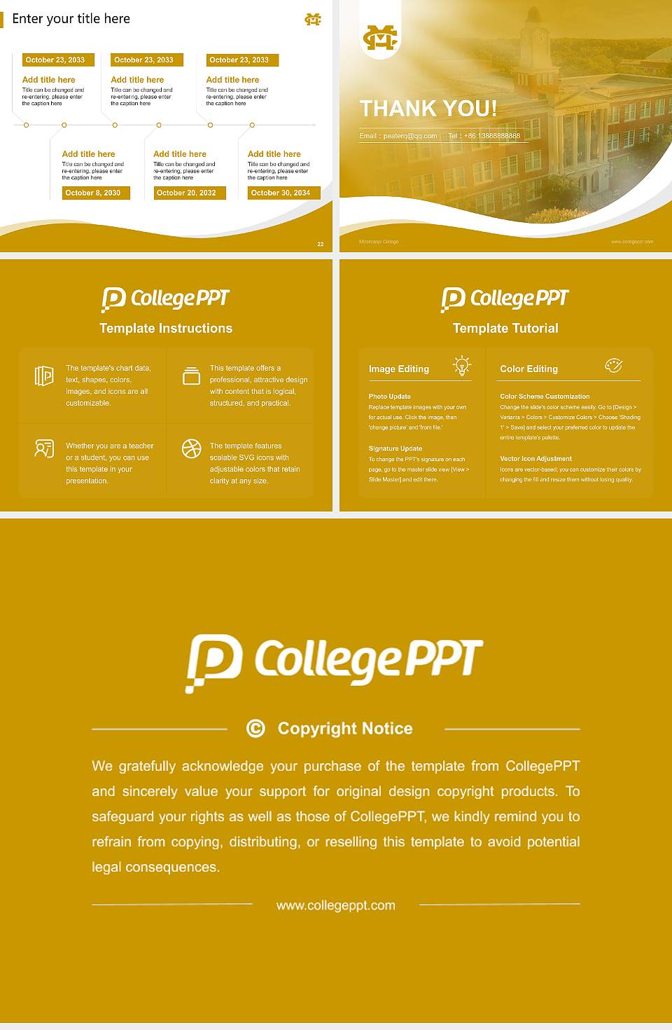 Mississippi College Lecture Sharing and Networking Event PPT Template4:3 ratio PPT effect preview image4