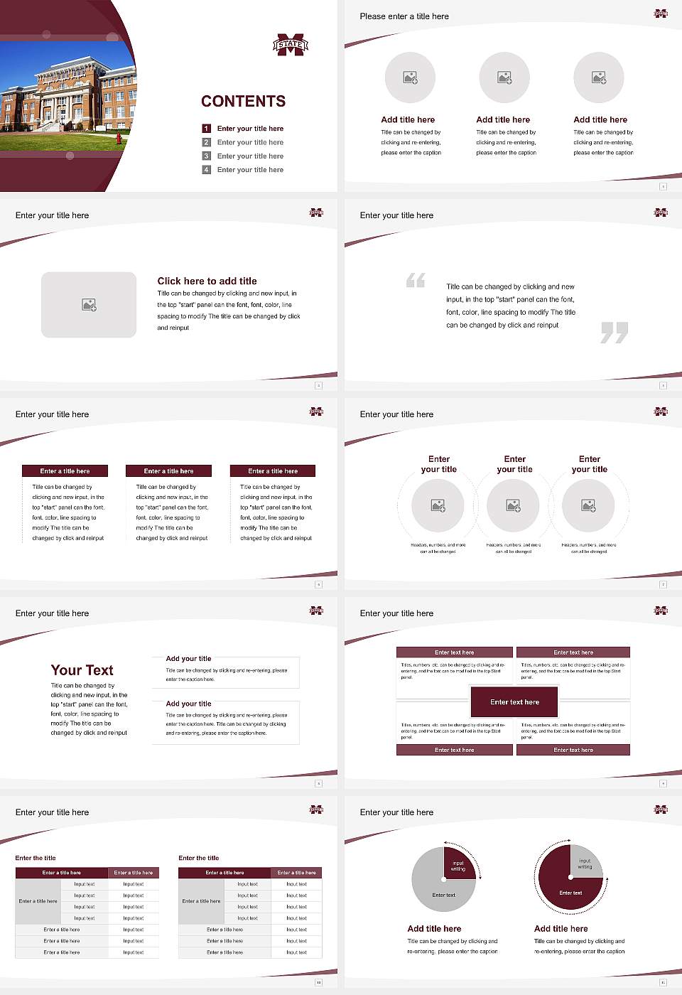 Mississippi State University Course/Courseware Creation PPT Template16:9 ratio PPT effect preview image2
