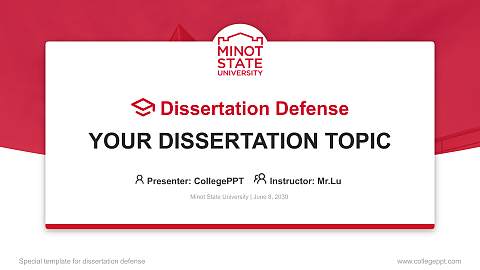 Minot State University Graduation Thesis Defense PPT Template