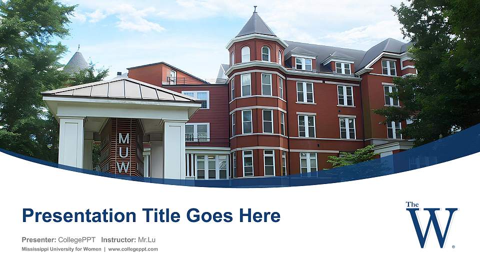 Mississippi University for Women Course/Courseware Creation PPT Template16:9 ratio PPT effect preview image