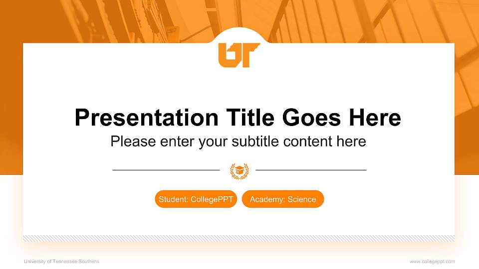 University of Tennessee Southern National Scholarship Defense PPT Template16:9 ratio PPT effect preview image