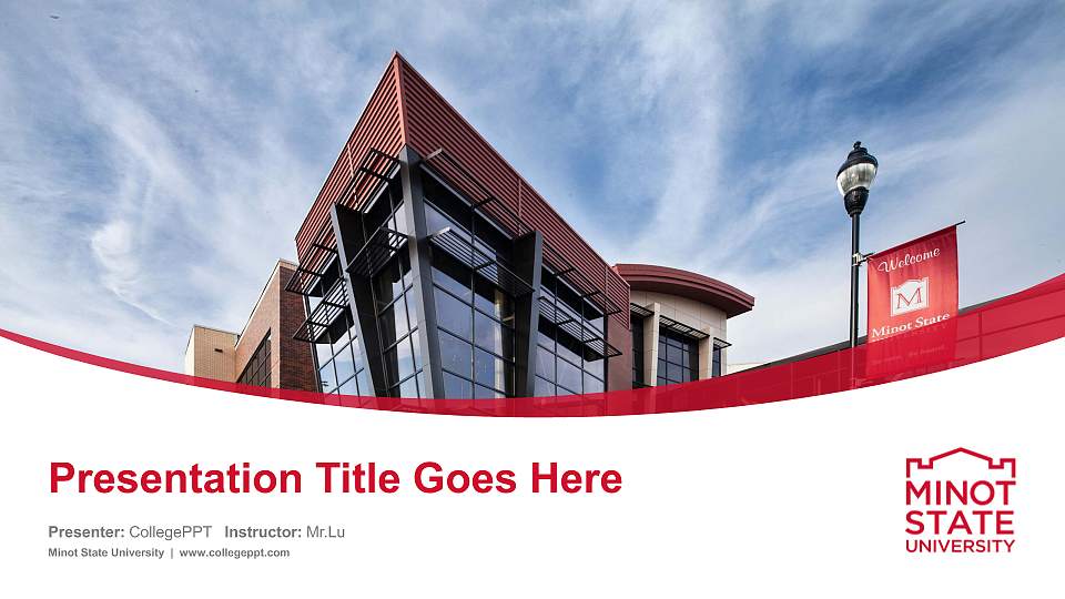 Minot State University Course/Courseware Creation PPT Template16:9 ratio PPT effect preview image