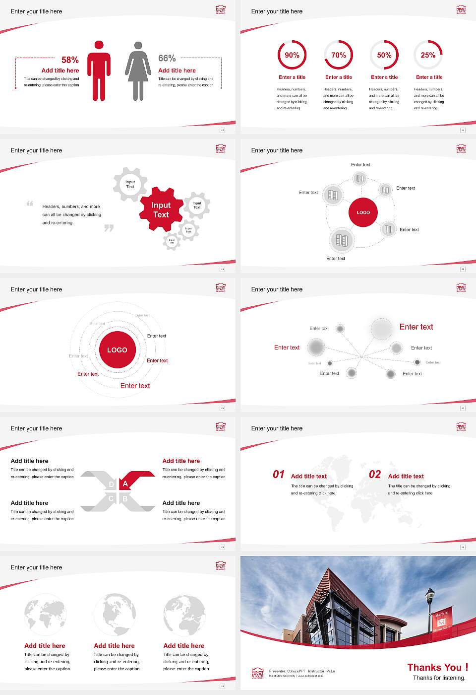 Minot State University Course/Courseware Creation PPT Template16:9 ratio PPT effect preview image4