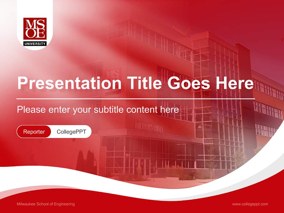 Milwaukee School of Engineering Lecture Sharing and Networking Event PPT Template4:3 ratio PPT effect preview image4